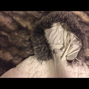 Aeropostale Fur Trim White Puffer Coat Jacket